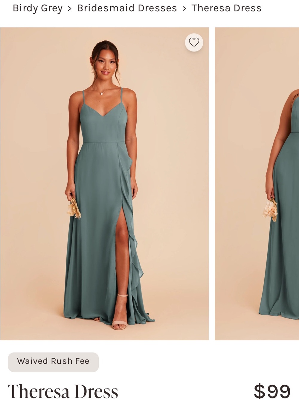 Birdie Grey Chiffon Sea Glass Theresa Dress